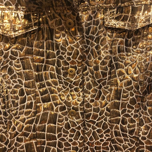 Ruby Rd. Gold Giraffe Print Blazer Size 16 - Picture 3 of 8